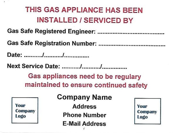 Personalised Gas Serviced Labels (GAS01)