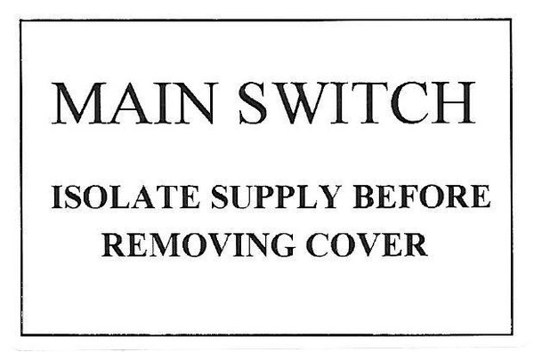 MAIN SWITCH Label (MS01)