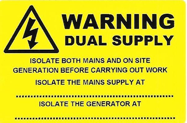 Dual Supply Label (WAR20)