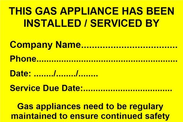 Gas Serviced label (GAS04)