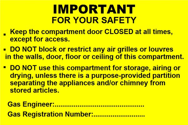 Important for your Safety Labels (GAS07)