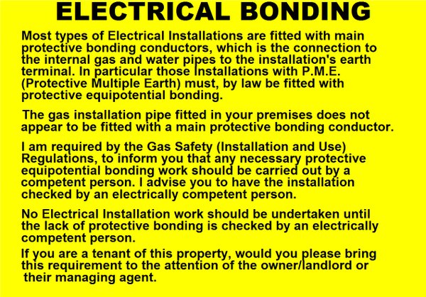Electrical Bonding Label (GAS08)