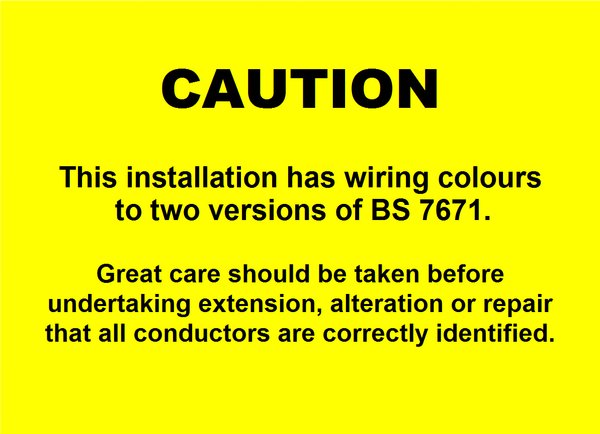 Caution / Mixed Wiring Label (CAU03)