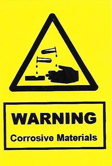 Warning Corrosive Materials Label (HS02)