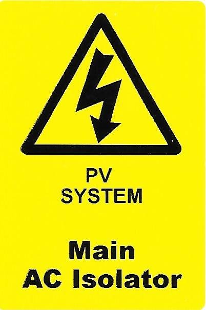 PV SYSTEM Label (PV05)