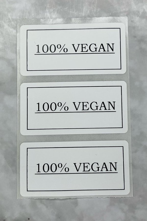 100% Vegan Food / Freezer Labels (VEG01)